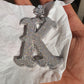 Initial Letter "K" Moissanite Studded Silver Pendant hip hop jewelry customdiamjewel   