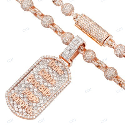 925 Sterling Silver Rose Gold Plated Mens Pendant hip hop jewelry CustomDiamJewel