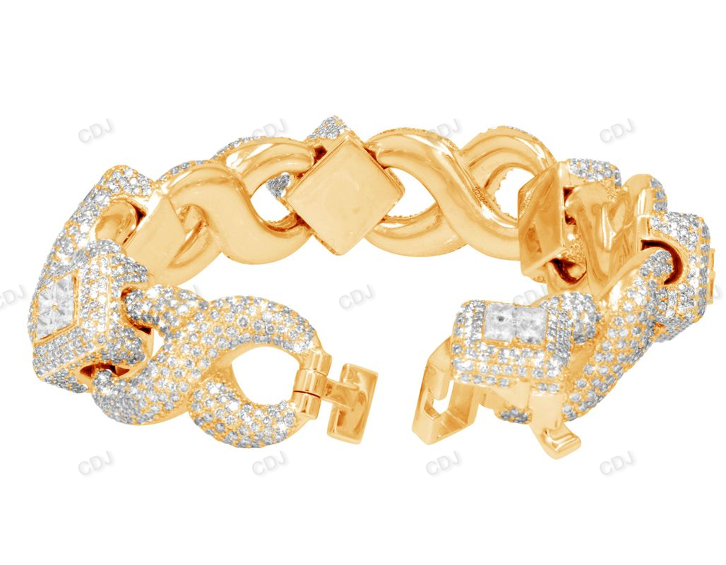 Classic Iced Out Infinity Links Cuban Mens Bracelet hip hop jewelry customdiamjewel