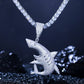 Antique Design Full Iced Out Diamond Shark Pendant hip hop jewelry CustomDiamJewel