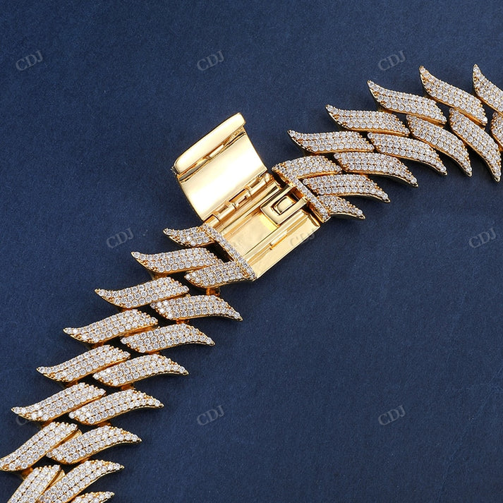 Premium Quality 30mm Iced Out Spiked Cuban Chain hip hop jewelry CustomDiamJewel