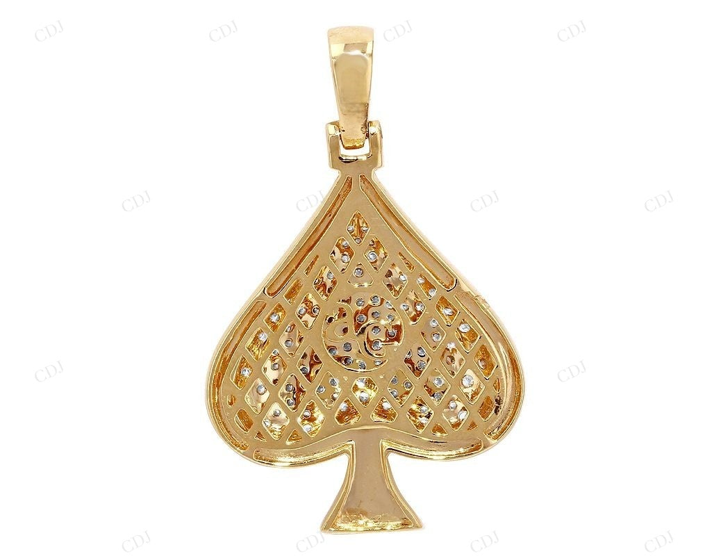 Sterling Silver with Moissanite Ace Spade Pendant CustomDiamJewel