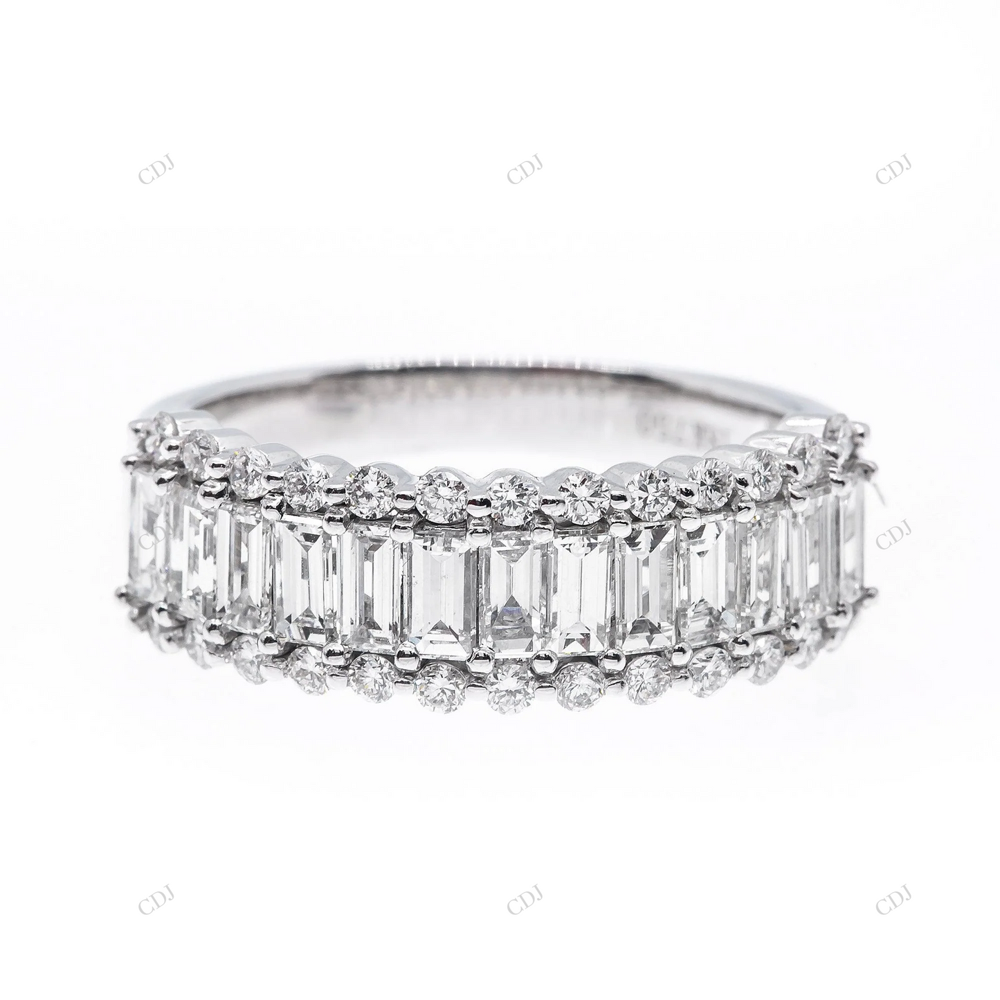 925 Silver Emerald Cut Moissanite Eternity Band hip hop jewelry customdiamjewel