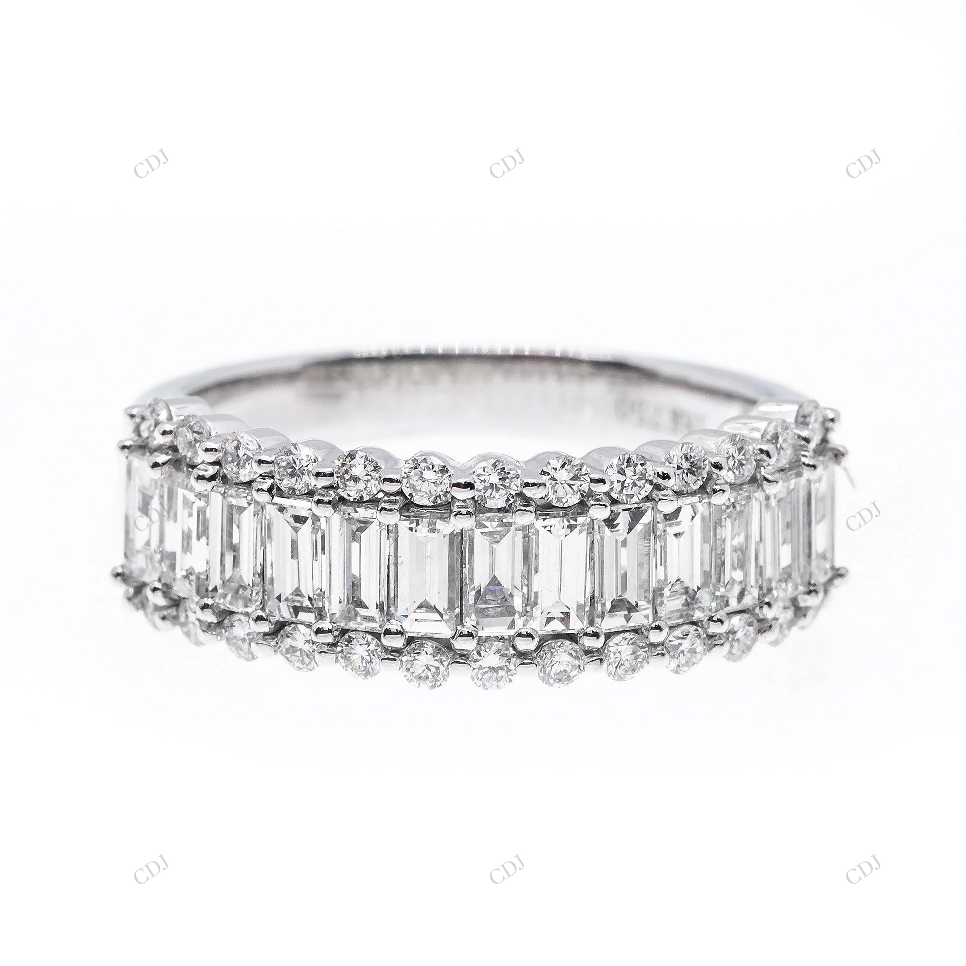 925 Silver Emerald Cut Moissanite Eternity Band hip hop jewelry customdiamjewel