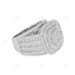 Iced Out Sterling Sliver Moissanite Round Diamond Halo Cluster Ring Hip Hop Ring customdiamjewel