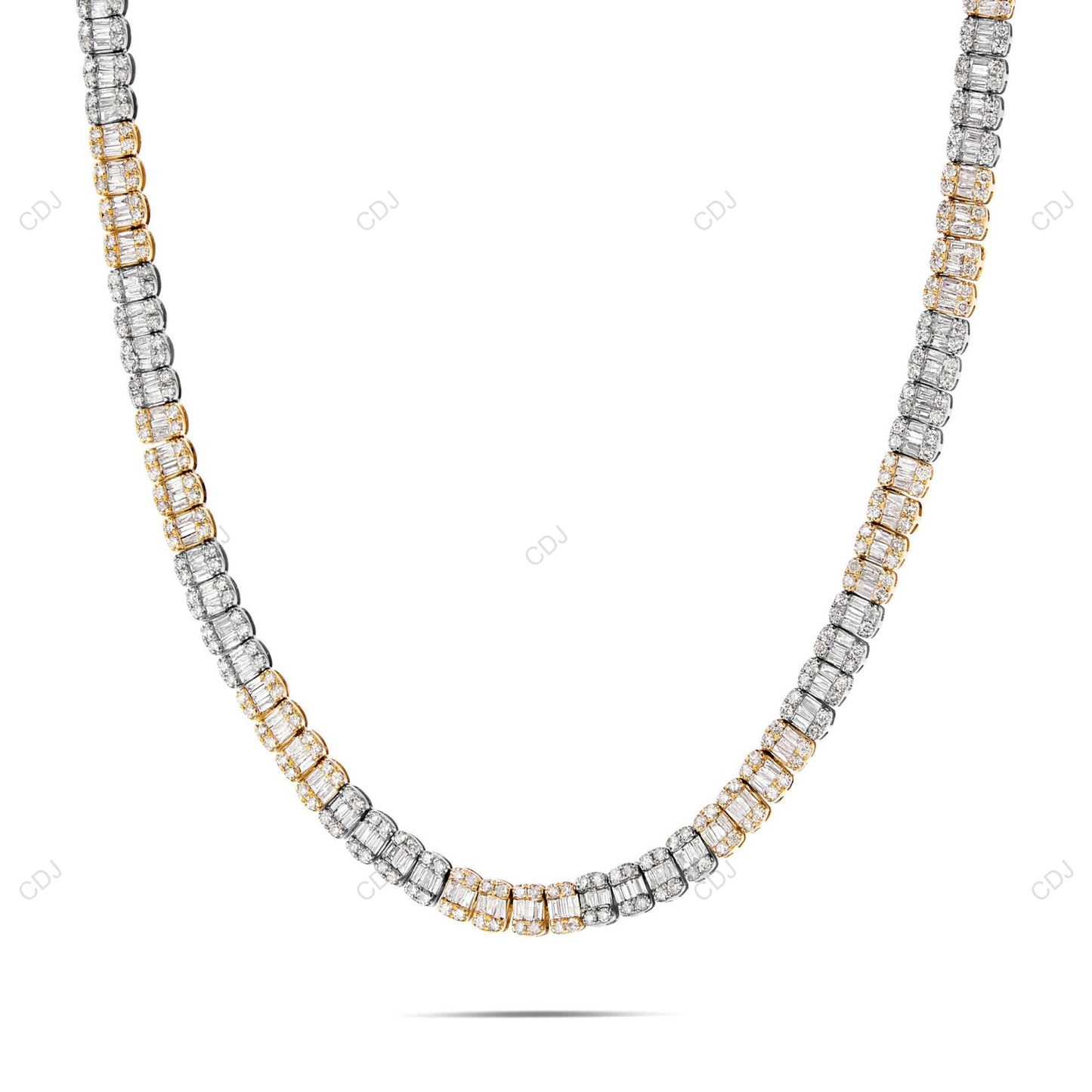VVS1 Moissanite 18k Gold Two Tone Tennis Chain CustomDiamJewel