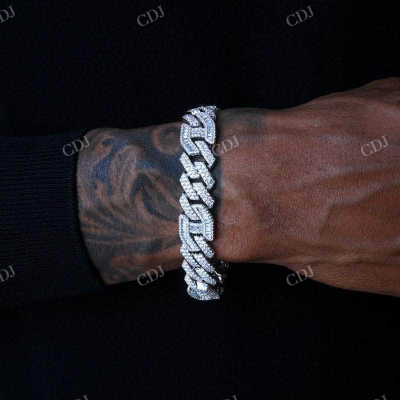 12MM Diamond Cuban Link Chain & Bracelet In White Gold  customdiamjewel   