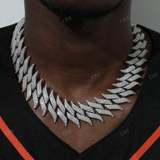 Premium Quality 30mm Iced Out Spiked Cuban Chain hip hop jewelry CustomDiamJewel