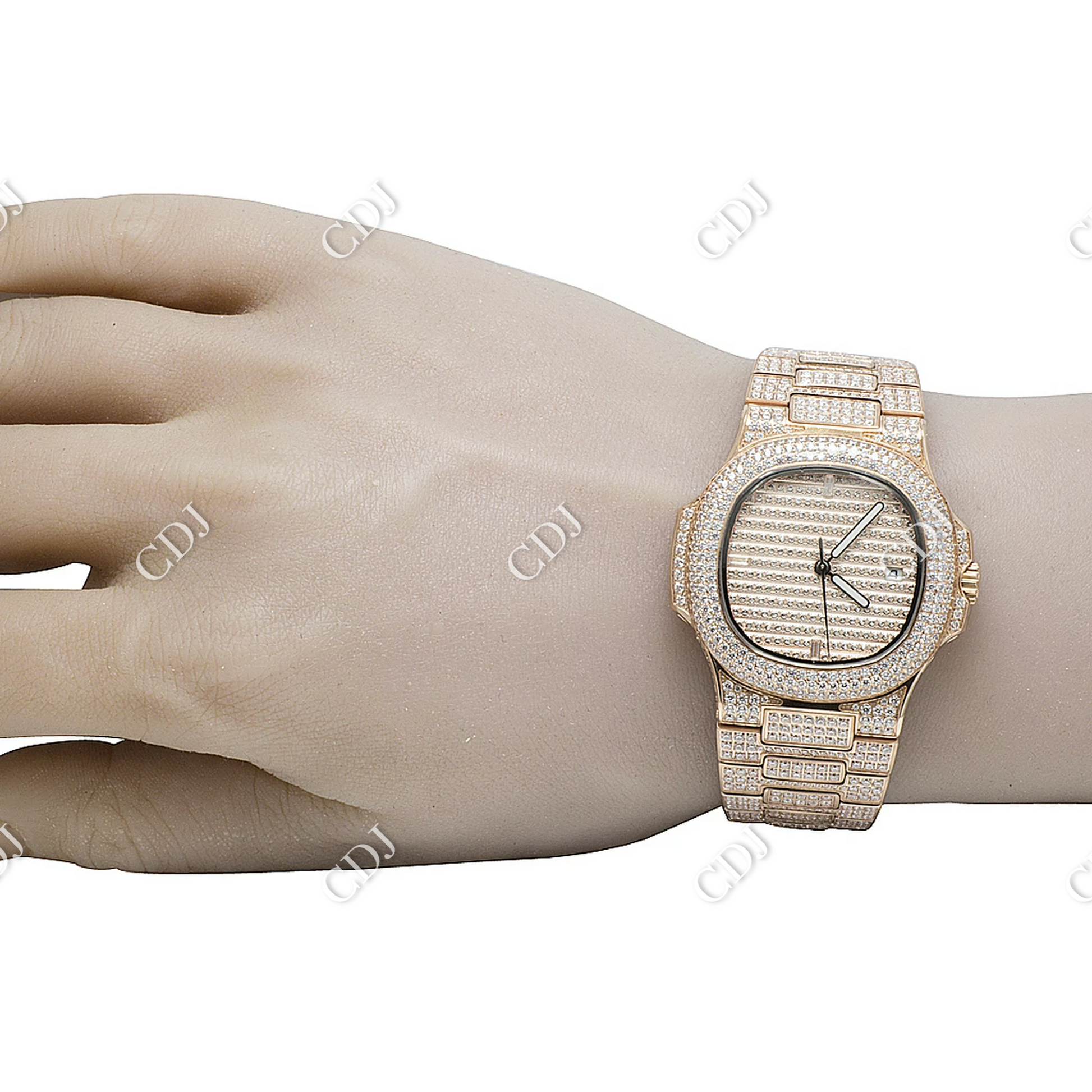 Customize Patek Philippe Bust Down Lab Diamond Watch customdiamjewel