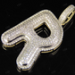 1.4" 1 CTW 10K Gold Real Diamond Bubble Initial R Letter Pendant CustomDiamJewel
