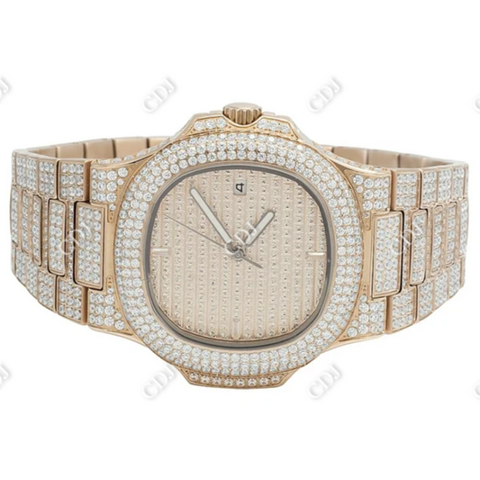 Customize Patek Philippe Bust Down Lab Diamond Watch customdiamjewel