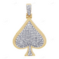 Sterling Silver with Moissanite Ace Spade Pendant CustomDiamJewel