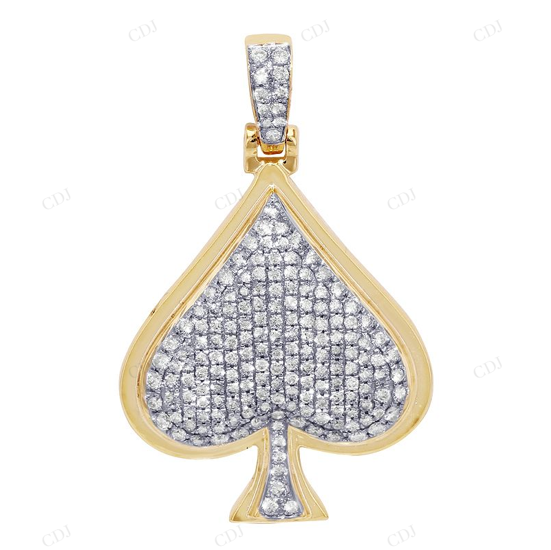 Sterling Silver with Moissanite Ace Spade Pendant CustomDiamJewel