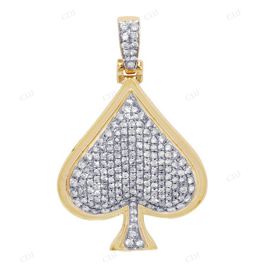 Sterling Silver with Moissanite Ace Spade Pendant CustomDiamJewel