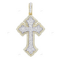 2.5 Inch Two Tone Custom Gothic Cross Pendant hip hop jewelry CustomDiamJewel
