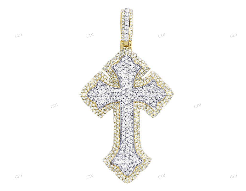 2.5 Inch Two Tone Custom Gothic Cross Pendant hip hop jewelry CustomDiamJewel