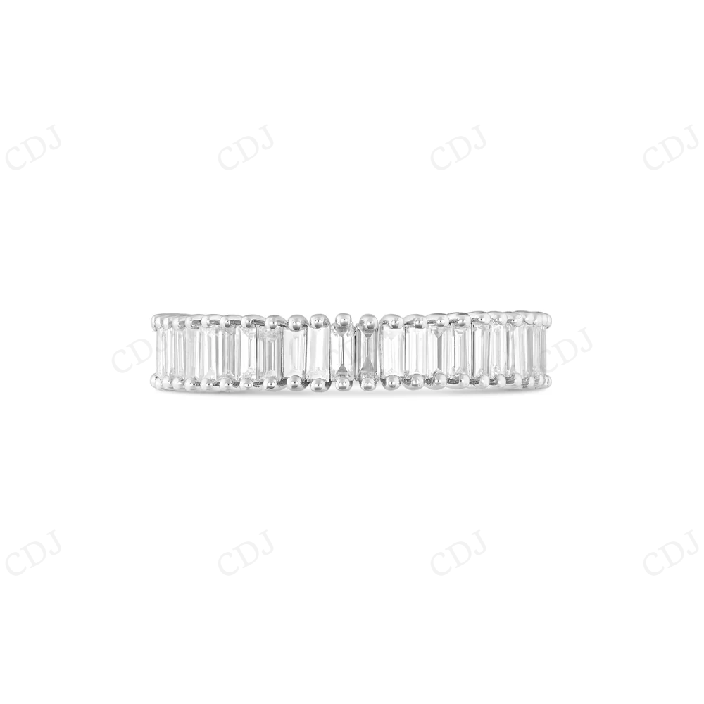 14K White Gold Baguette CVD Diamond Eternity Band Ring hip hop jewelry CustomDiamJewel