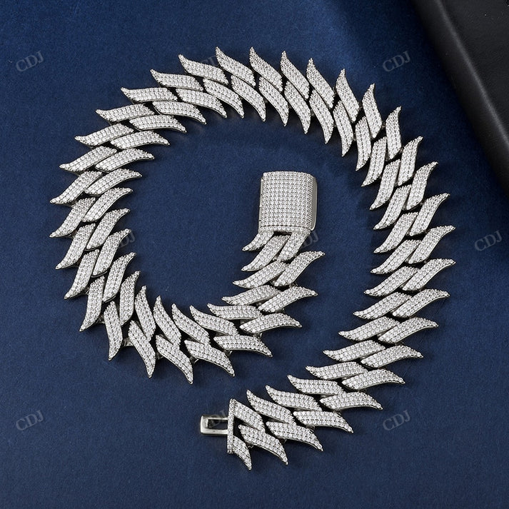 Premium Quality 30mm Iced Out Spiked Cuban Chain hip hop jewelry CustomDiamJewel