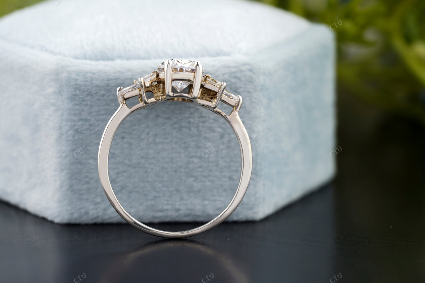 Oval Side Stone Lab-Grown Diamond Ring