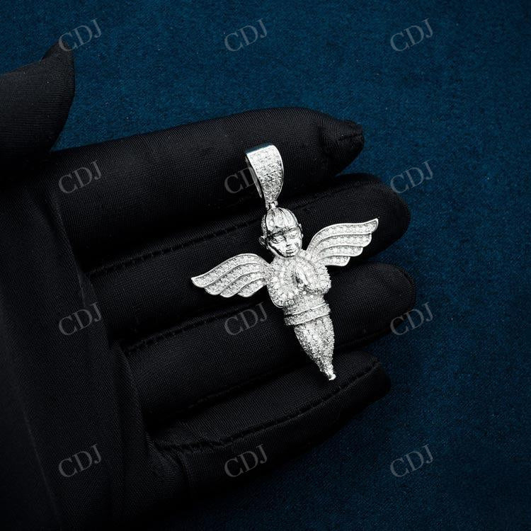 Praying Angel Diamond Hip Hop Pendant  customdiamjewel   