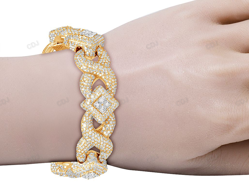 Classic Iced Out Infinity Links Cuban Mens Bracelet hip hop jewelry customdiamjewel