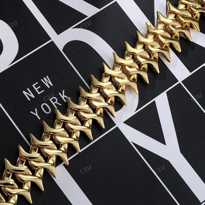 Premium Quality 30mm Iced Out Spiked Cuban Chain hip hop jewelry CustomDiamJewel