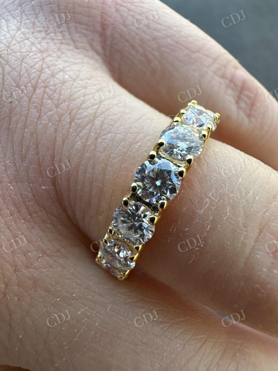 Round Cut Diamond Eternity Wedding Ring  customdiamjewel   
