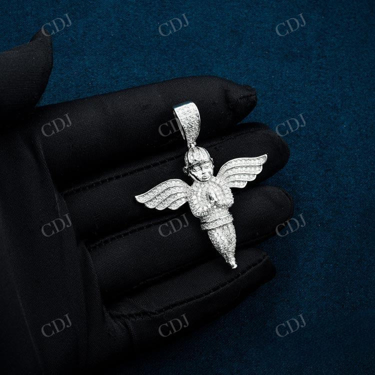Praying Angel Diamond Hip Hop Pendant  customdiamjewel   