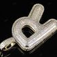 1.4" 1 CTW 10K Gold Real Diamond Bubble Initial R Letter Pendant CustomDiamJewel