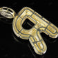 1.4" 1 CTW 10K Gold Real Diamond Bubble Initial R Letter Pendant CustomDiamJewel