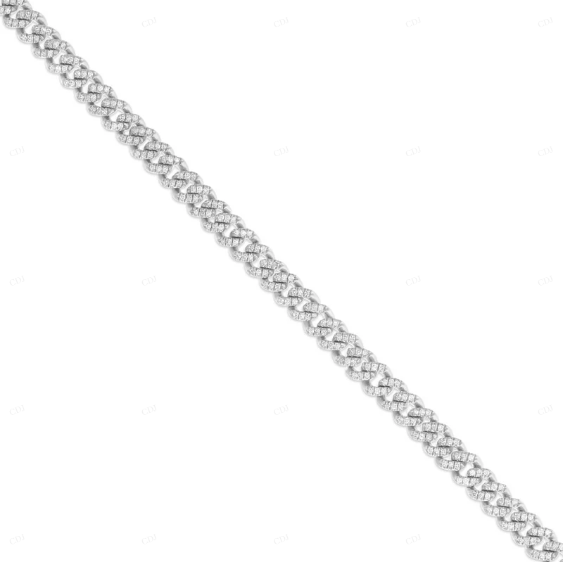14K Yellow Gold Mossanite Cuban Link Bracelet For Men CustomDiamJewel