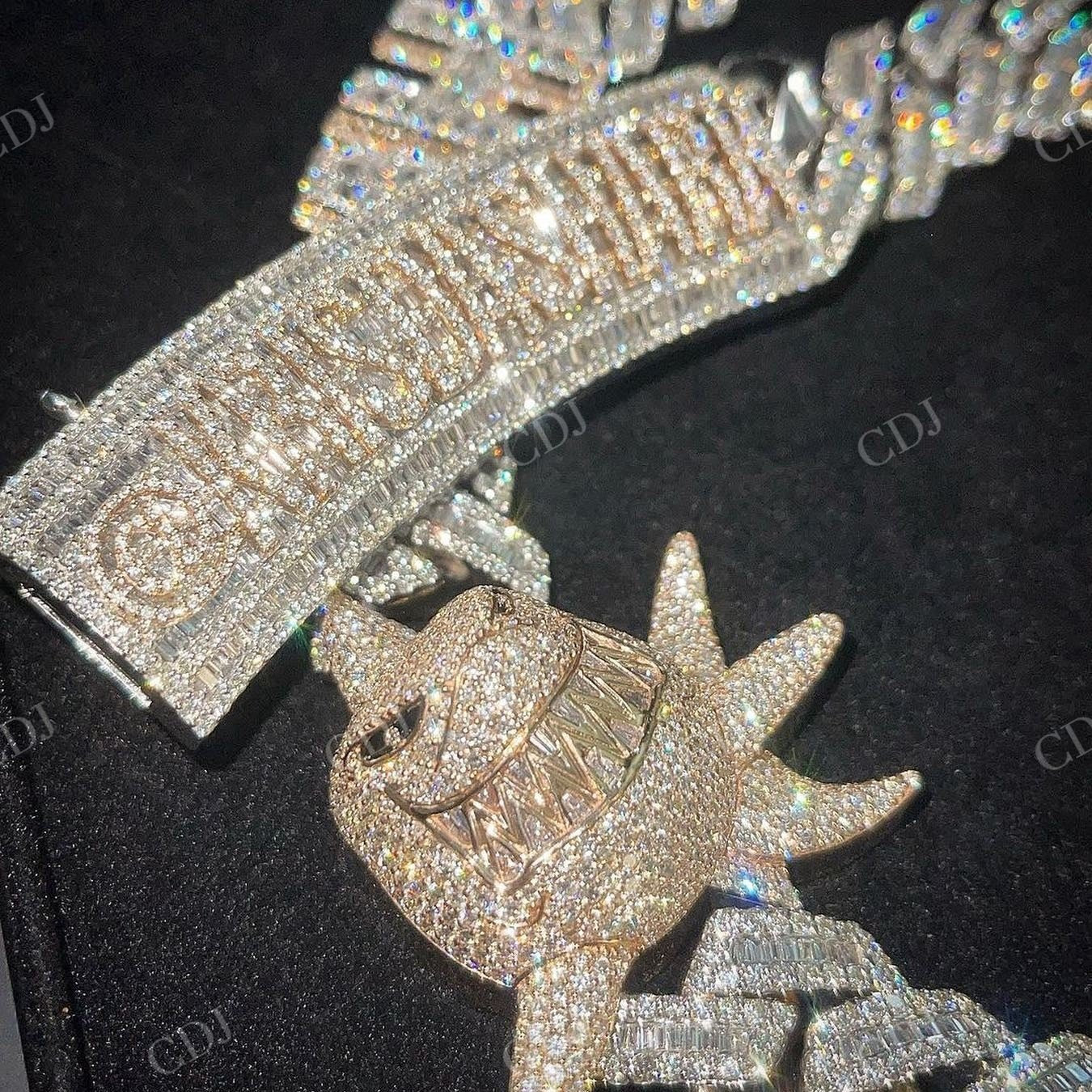 Shark Lock Hip Hop Cuban Diamond Chain hip hop jewelry CustomDiamJewel   