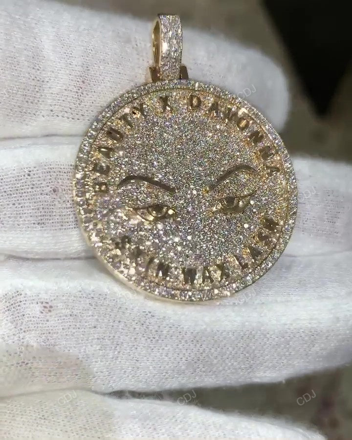 Hip Hop Moissanite Studded Logo Pendant For Him hip hop jewelry customdiamjewel   