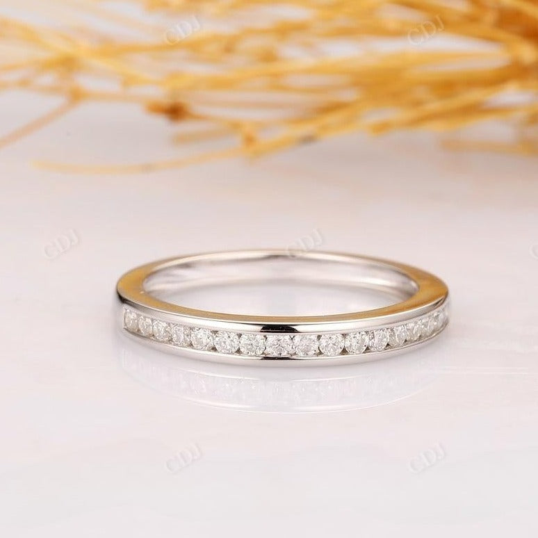 Channel Set 0.16CTW Round Diamond Half Eternity Wedding Band  customdiamjewel 10KT White Gold VVS-EF