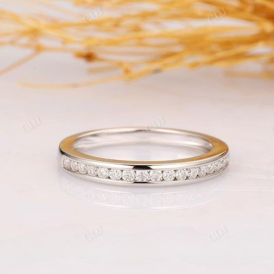 Channel Set 0.16CTW Round Diamond Half Eternity Wedding Band  customdiamjewel 10KT White Gold VVS-EF