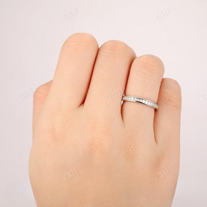 Channel Set 0.16CTW Round Diamond Half Eternity Wedding Band  customdiamjewel   