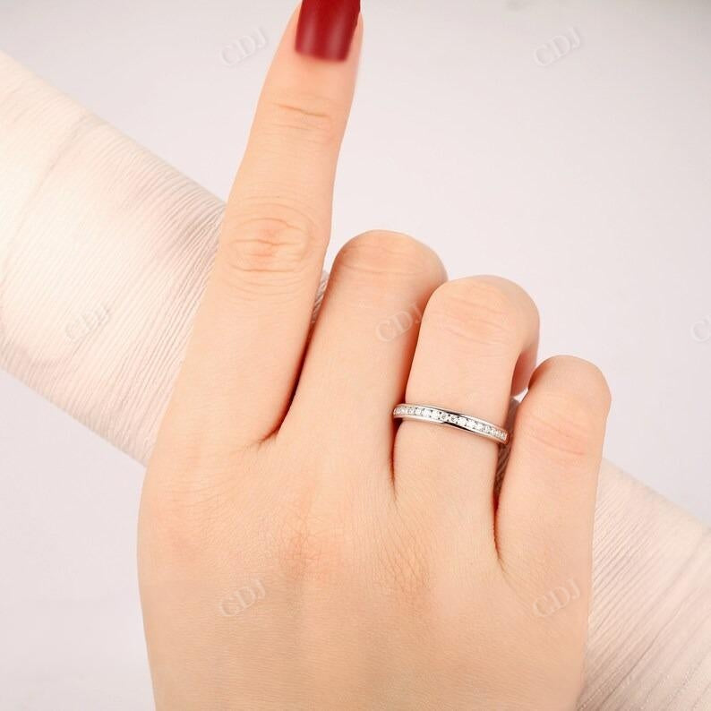 Channel Set 0.16CTW Round Diamond Half Eternity Wedding Band  customdiamjewel   