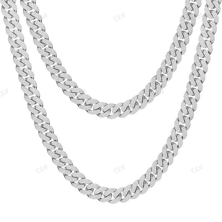 Iced Out 15mm S925 Moissanite Curb Cuban Chain hip hop jewelry CustomDiamJewel