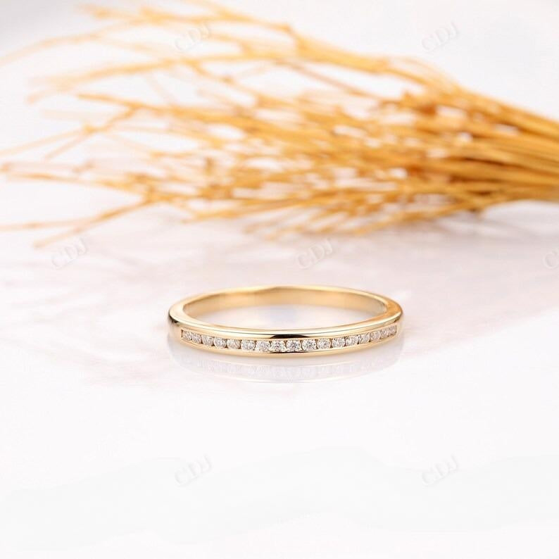 Channel Set 0.16CTW Round Diamond Half Eternity Wedding Band  customdiamjewel 10KT Yellow Gold VVS-EF