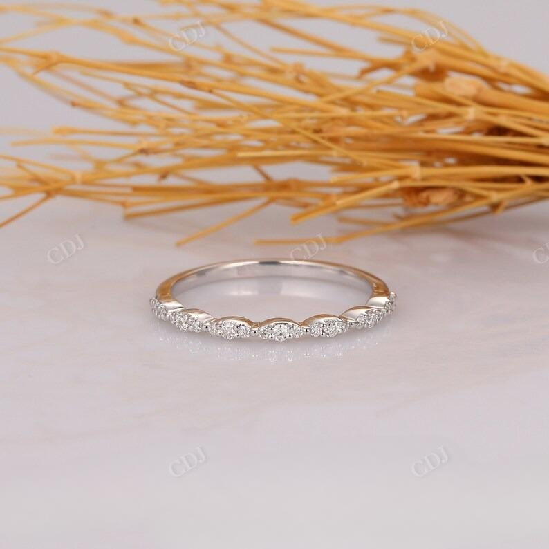 0.16CTW Diamond Marquise Shape Art Deco Wedding Band  customdiamjewel   