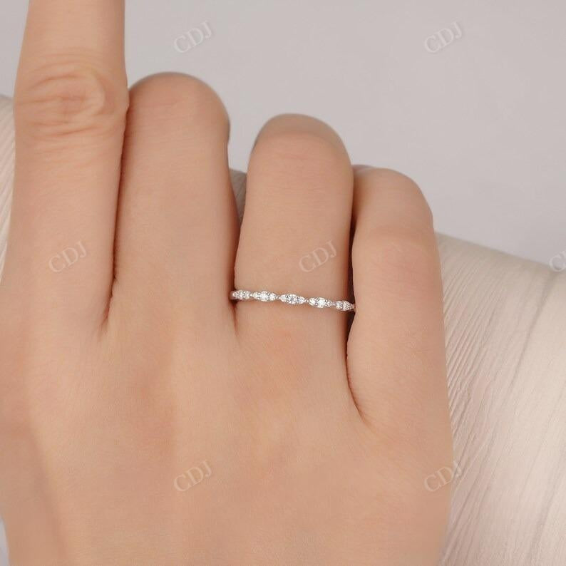 0.16CTW Diamond Marquise Shape Art Deco Wedding Band  customdiamjewel   