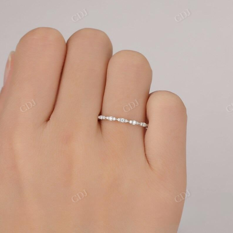 0.16CTW Diamond Marquise Shape Art Deco Wedding Band  customdiamjewel   
