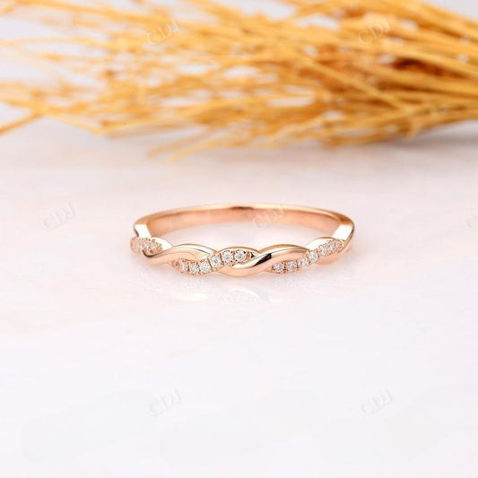 0.13CTW 14K Rose Gold Lab Grown Diamond Rope Twist Band  customdiamjewel   