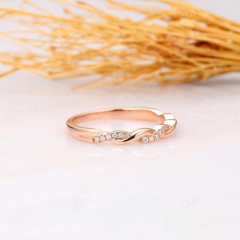 0.13CTW Round Diamond Twisted Wedding Band  customdiamjewel   