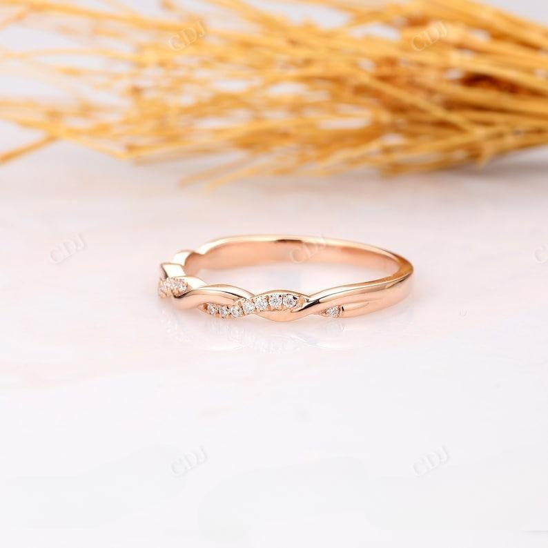 0.13CTW 14K Rose Gold Lab Grown Diamond Rope Twist Band  customdiamjewel   