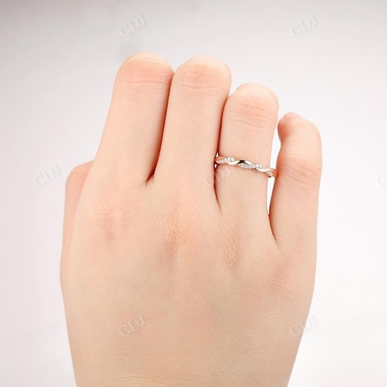 0.13CTW Round Diamond Twisted Wedding Band  customdiamjewel   