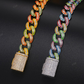 18mm Glow In The Dark VVS Moissanite S925 Cuban Chain hip hop jewelry CustomDiamJewel