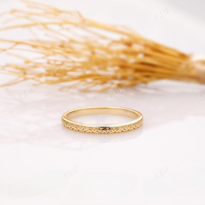 Antique Filigree Design Plain Wedding Band  customdiamjewel   