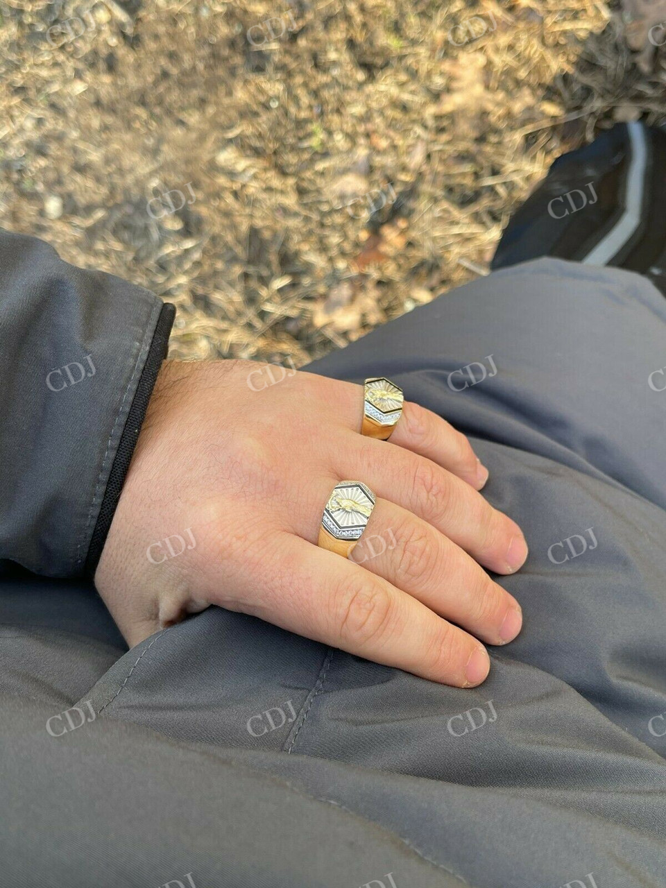 14k Gold Grim Reaper Santa Muerte Pinky Ring  customdiamjewel   