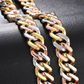 Triple Tone VVS Moissanite 925 Silver Cuban Chain hip hop jewelry CustomDiamJewel